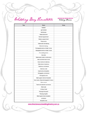 wedding day timetable
